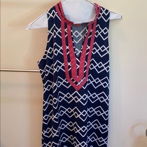 Navy and pink dress